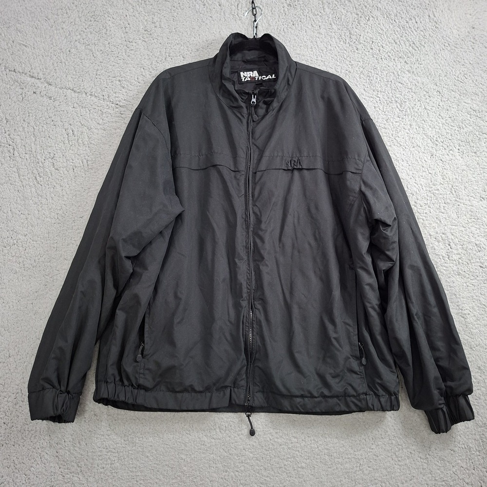 NRA Tactical Jacket Mens XL Black Concealed Carry Windbreaker Bomber Softshell